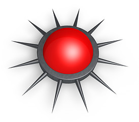 Image showing button with spikes 