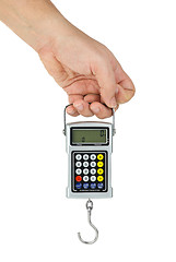 Image showing Hand hold digital fishhook scales