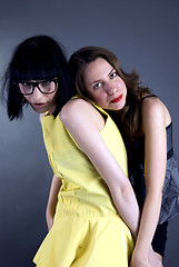 Image showing two young girls posing