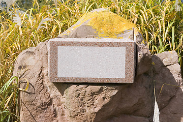 Image showing Stone with a Blank Sign
