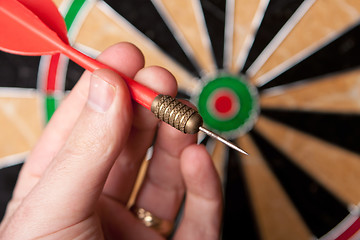 Image showing Hand Holding a Dart