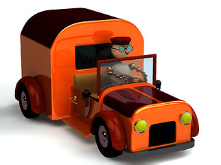 Image showing 3d wood man as a driver