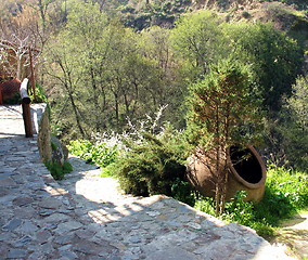 Image showing Stony paths and pottery. Kakopetria. Cyprus