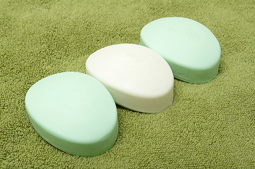 Image showing Soap on towel