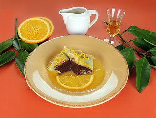Image showing Chocolate Crepe Suzettes