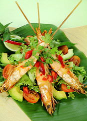 Image showing Chilli Shrimp Skewers