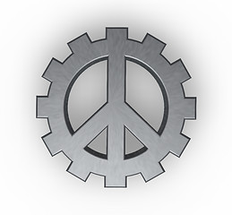 Image showing peace symbol in gear wheel