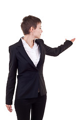 Image showing modern business woman presenting