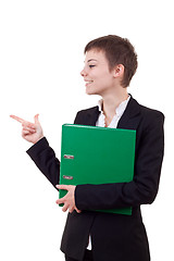 Image showing businesswoman pointing