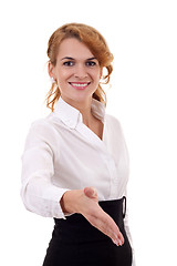 Image showing woman ready to shake hands
