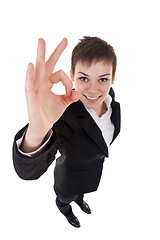 Image showing  woman making her ok sign 