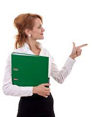 Image showing business woman holding a folder