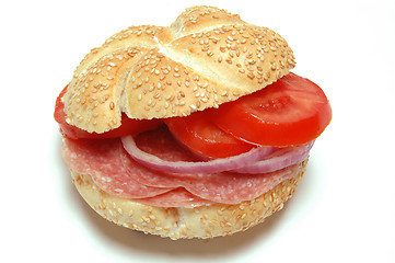 Image showing salami sandwich