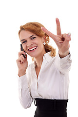 Image showing victory on the phone