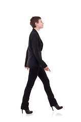 Image showing business woman is walking