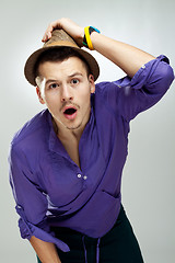 Image showing shocked young fashion man