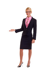 Image showing young business woman presenting