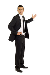 Image showing Young business man presenting