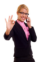 Image showing Happy business woman with phone