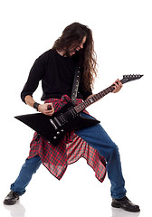 Image showing screaming heavy metal guitarist