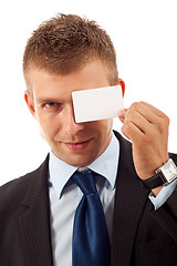 Image showing Businesscard On  eye