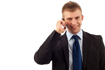 Image showing Business man making a phone call 