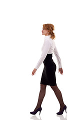 Image showing  business woman is walking