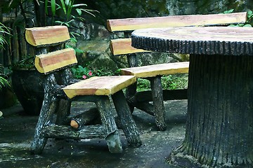 Image showing Wooden Chairs & Table