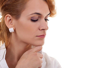Image showing  pensive woman
