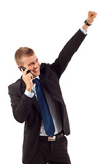 Image showing winning on the phone