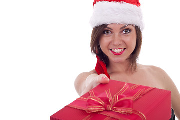 Image showing woman in Christmas costume