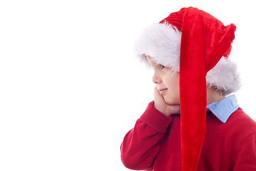 Image showing Funny child with Santa hat