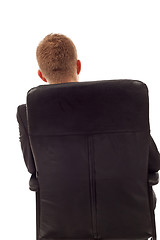 Image showing businessman back seated