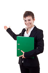 Image showing business woman with folder