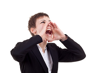 Image showing Business Woman Shouting