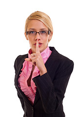 Image showing business woman silence