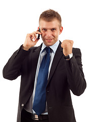 Image showing winning on the phone