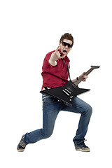 Image showing Rock star playing the guitar