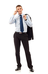 Image showing business man with mobile phone