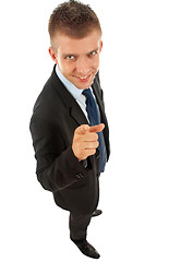 Image showing business man pointing at camera 