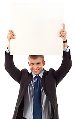 Image showing business man with blank board