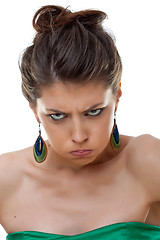 Image showing angry beautiful woman