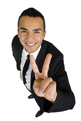 Image showing happy successful gesturing businessman