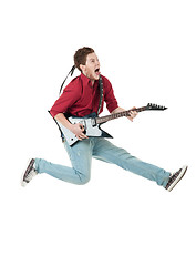 Image showing Famous rock star screaming