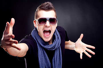 Image showing fashion man screaming