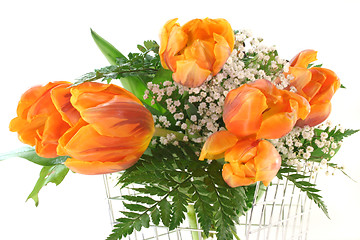 Image showing tulips in the basket