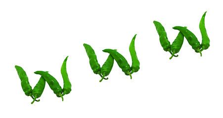 Image showing WWW text composed of green peppers
