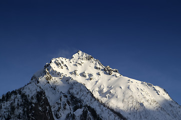 Image showing Mountain peak in evening