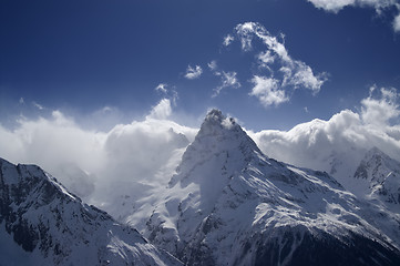 Image showing High mountains in cloud