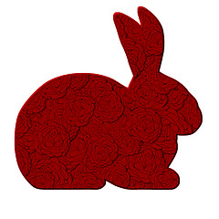 Image showing Love Bunny with Red Roses Pattern